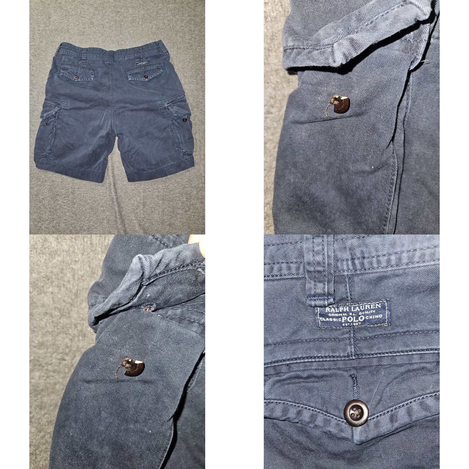Polo Ralph Lauren Polo Ralph Lauren Cargo Shorts Mens 38 Blue Cotton Chino Classic Fit Pockets Size US M / EU 48-50 / 2 - 8 Thumbnail