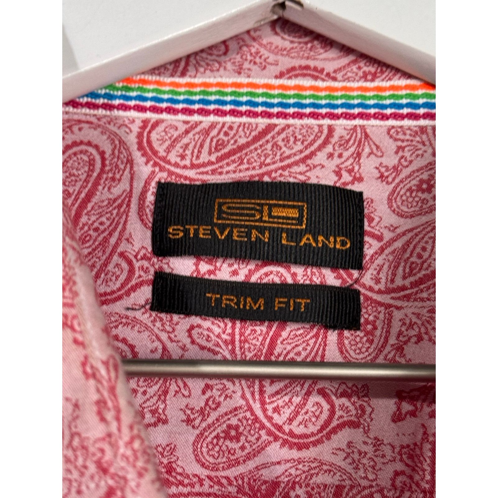 Other Steven Land Men's Paisley Button-Up Shirt 17.5 | Dressy Size US S / EU 44-46 / 1 - 3 Thumbnail