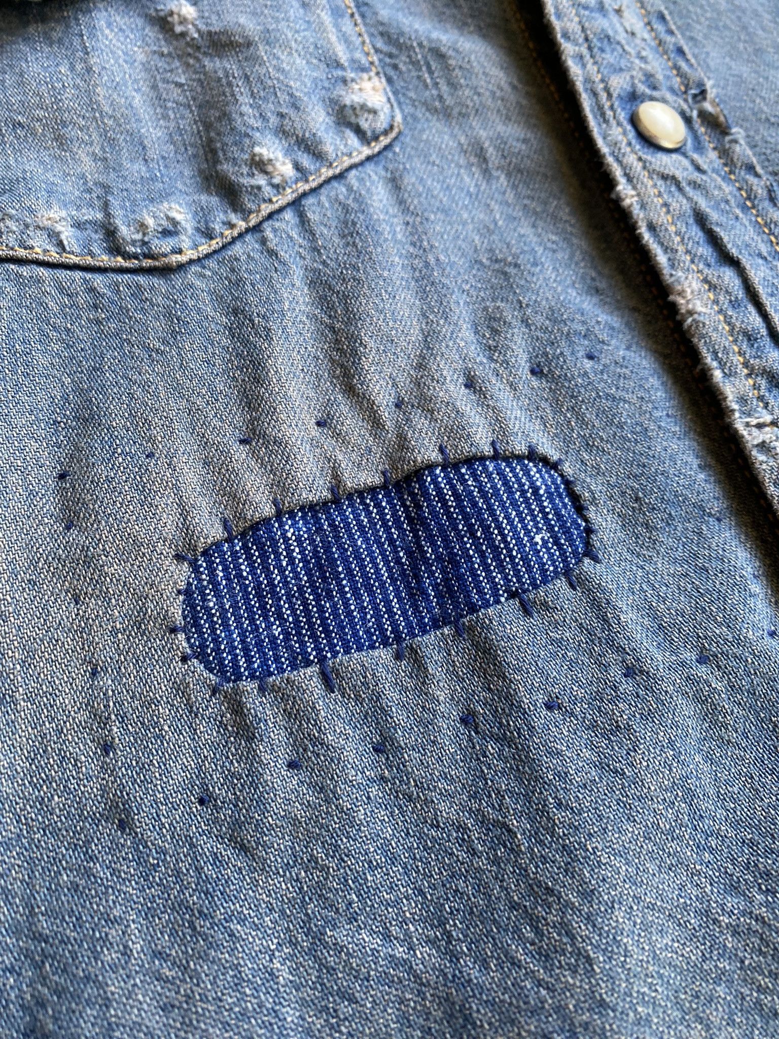 Acne Studios Western Shirt - Worn Clay Blue Denim Size US M / EU 48-50 / 2 - 12 Thumbnail