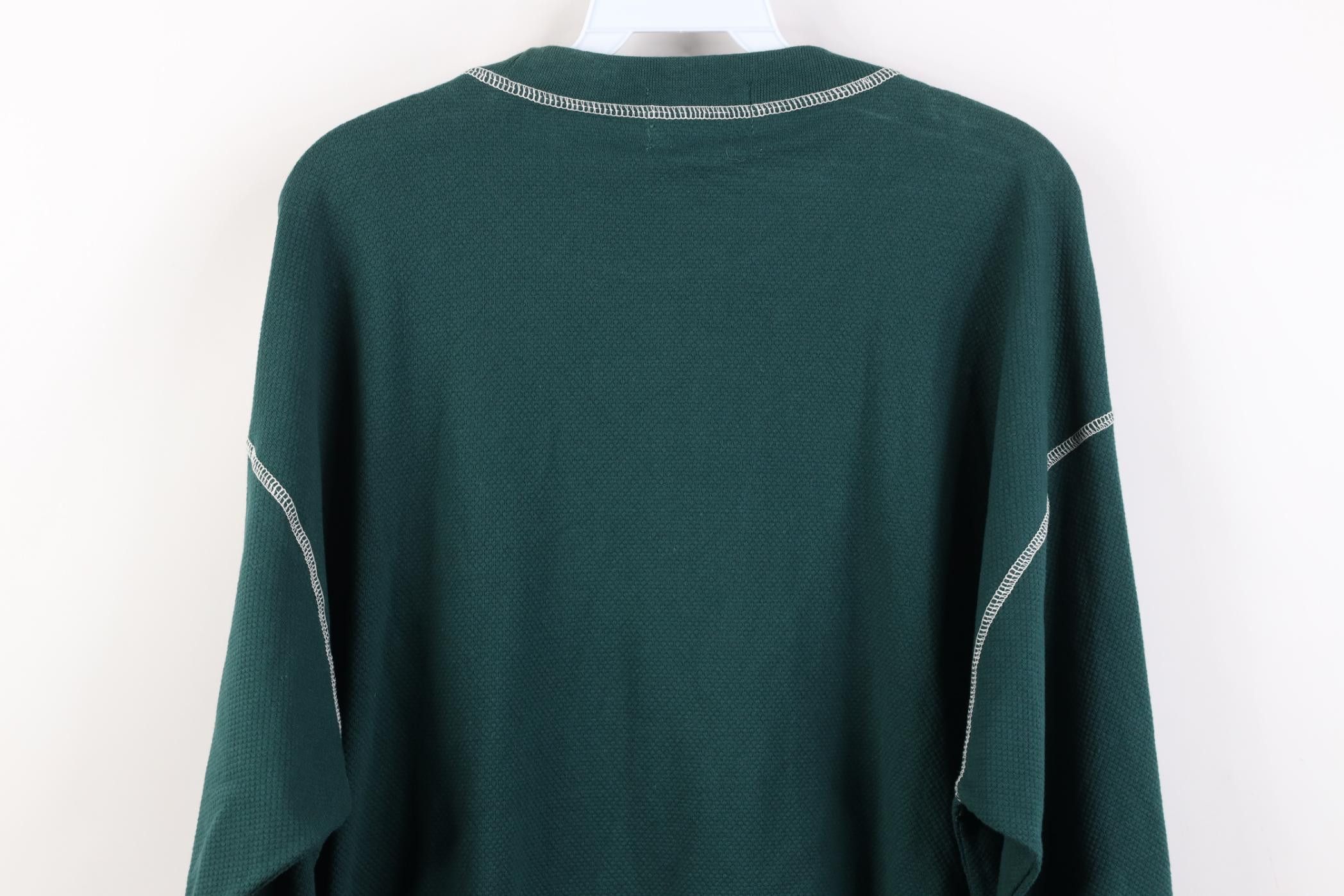 Vintage Deadstock Vintage 90s StreetwearThermal Knit T-Shirt Green Size US XL / EU 56 / 4 - 14 Thumbnail