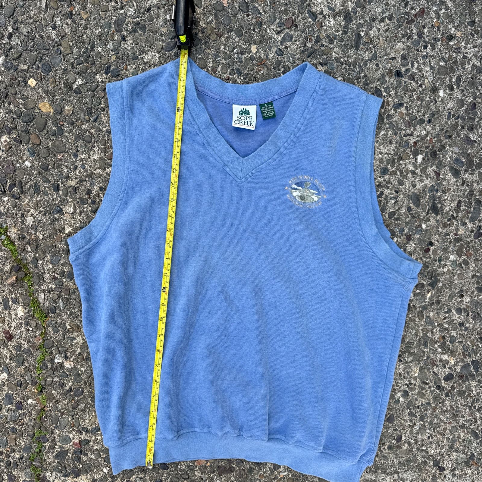 Vintage Vintage Baby Blue and Gold Sweater Vest – Size Large Size US L / EU 52-54 / 3 - 5 Thumbnail