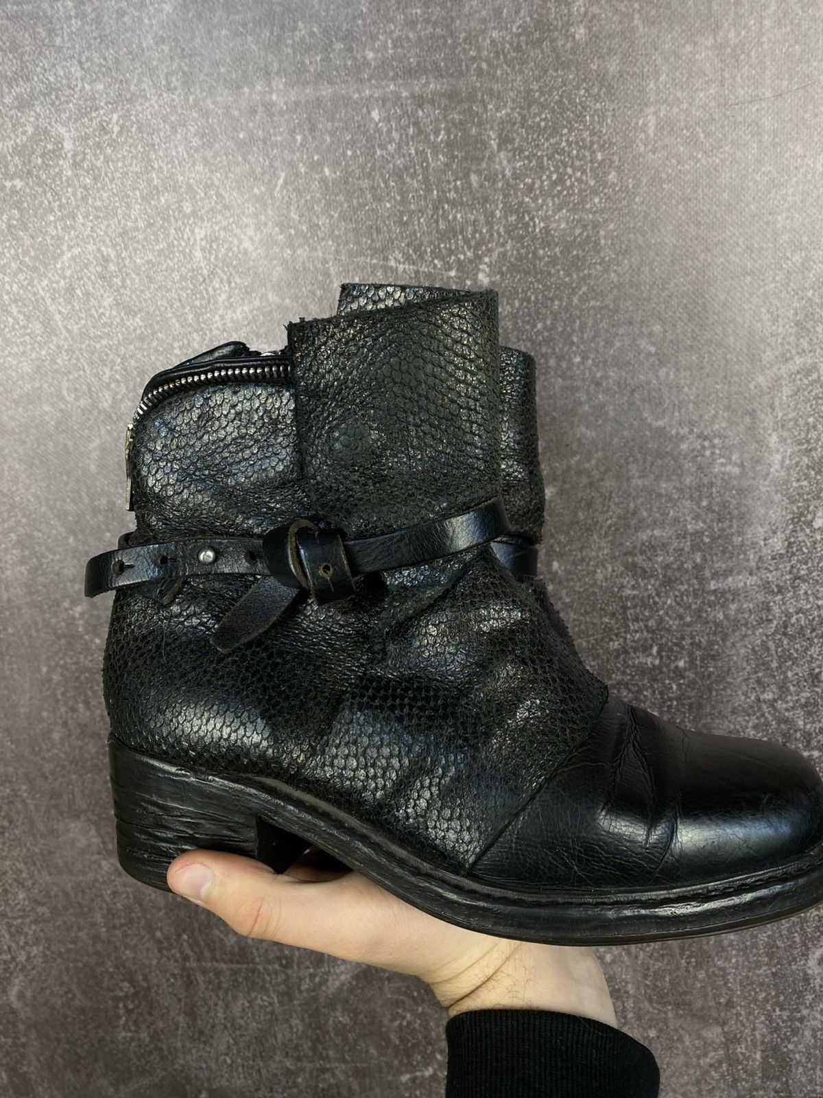 A.S.98 Vintage AS 98 Ankle Rick Owens Style Leather Biker Boots Size US 8 / IT 38 - 3 Thumbnail