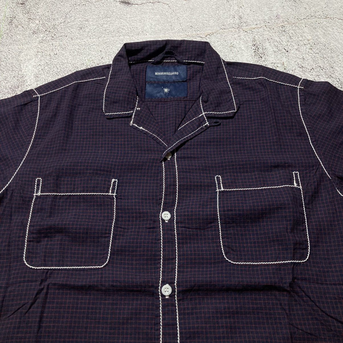 Maison MIHARA YASUHIRO 🇯🇵 Miharayasuhiro Japan Contrast Stitch Plaid Shirt Purple Size US M / EU 48-50 / 2 - 4 Thumbnail