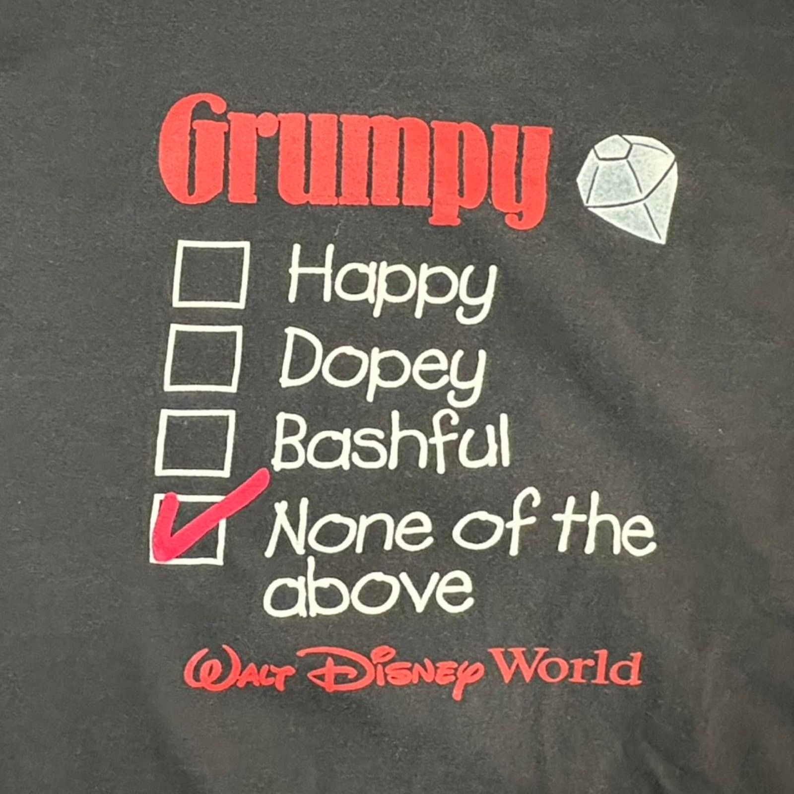 Disney 90s disney world tee shirt 7 dwarfs grumpy men's XL black Size US XL / EU 56 / 4 - 4 Thumbnail