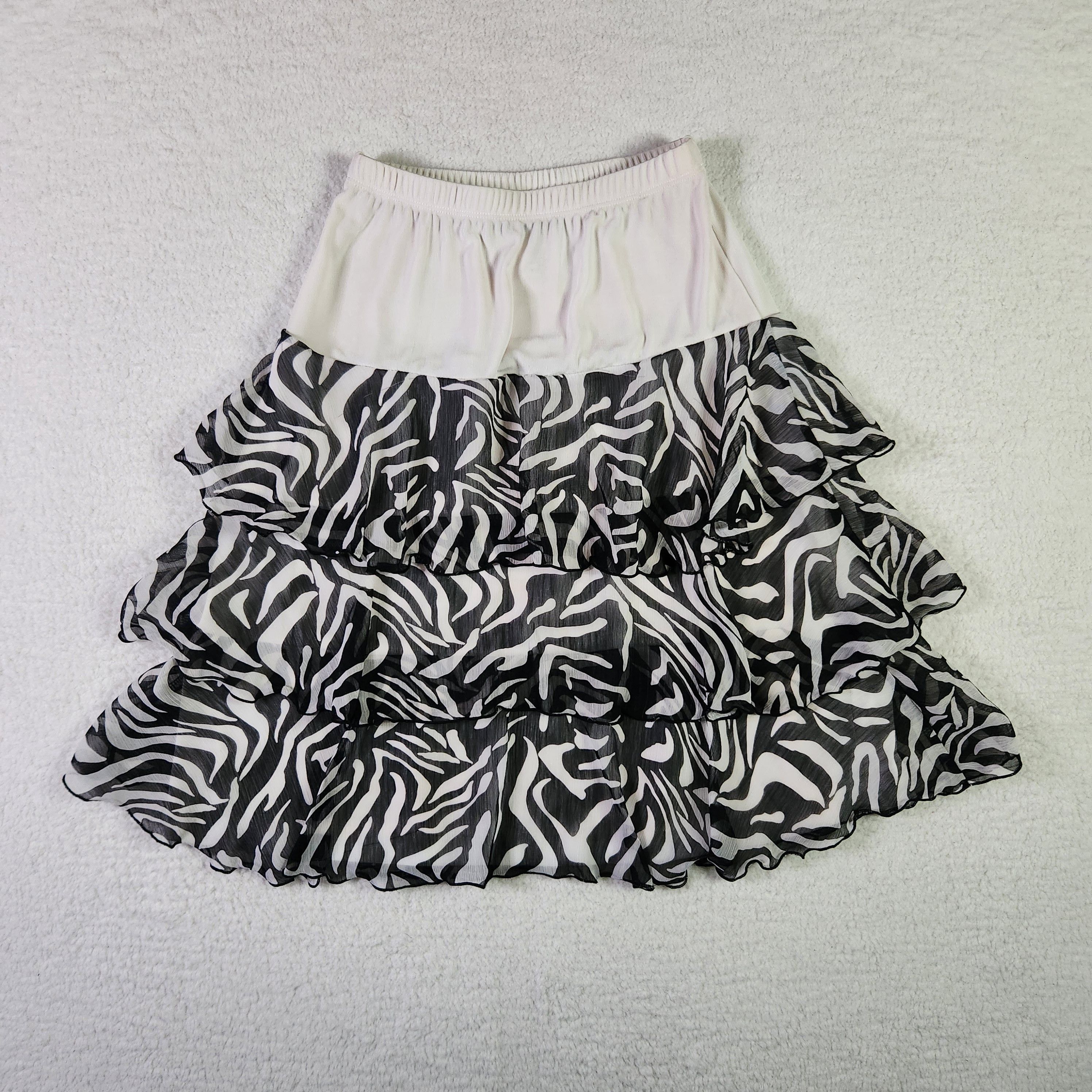 Vintage Slinky Brand Tiered VINTAGE Skirt XS Midi Made In USA Size 24" / US 00 / IT 34 - 1 Thumbnail