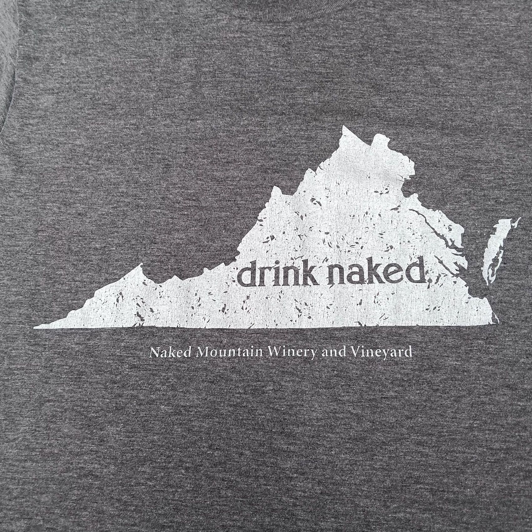 Vintage Naked Mountain Winery Shirt S Gray Cotton Blend District Men Short Sleeve Crew Neck Graphic Print T-Shirt Size US S / EU 44-46 / 1 - 2 Thumbnail