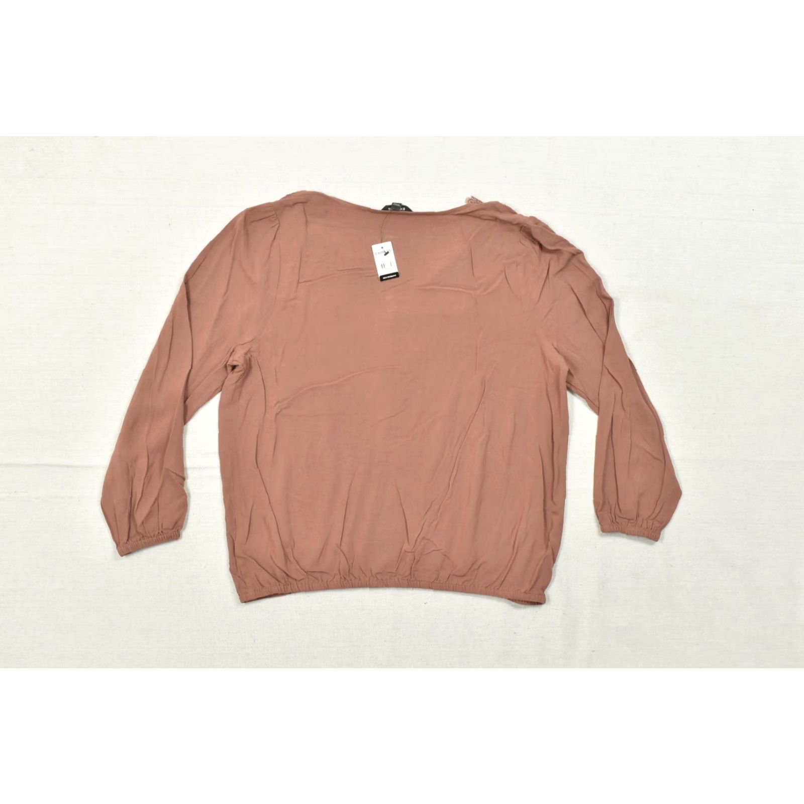 Express NEW EXPRESS Women Large Mauve Pink Lace V-Neck Long Sleeve Blouse NWT Size L / US 10 / IT 46 - 3 Thumbnail
