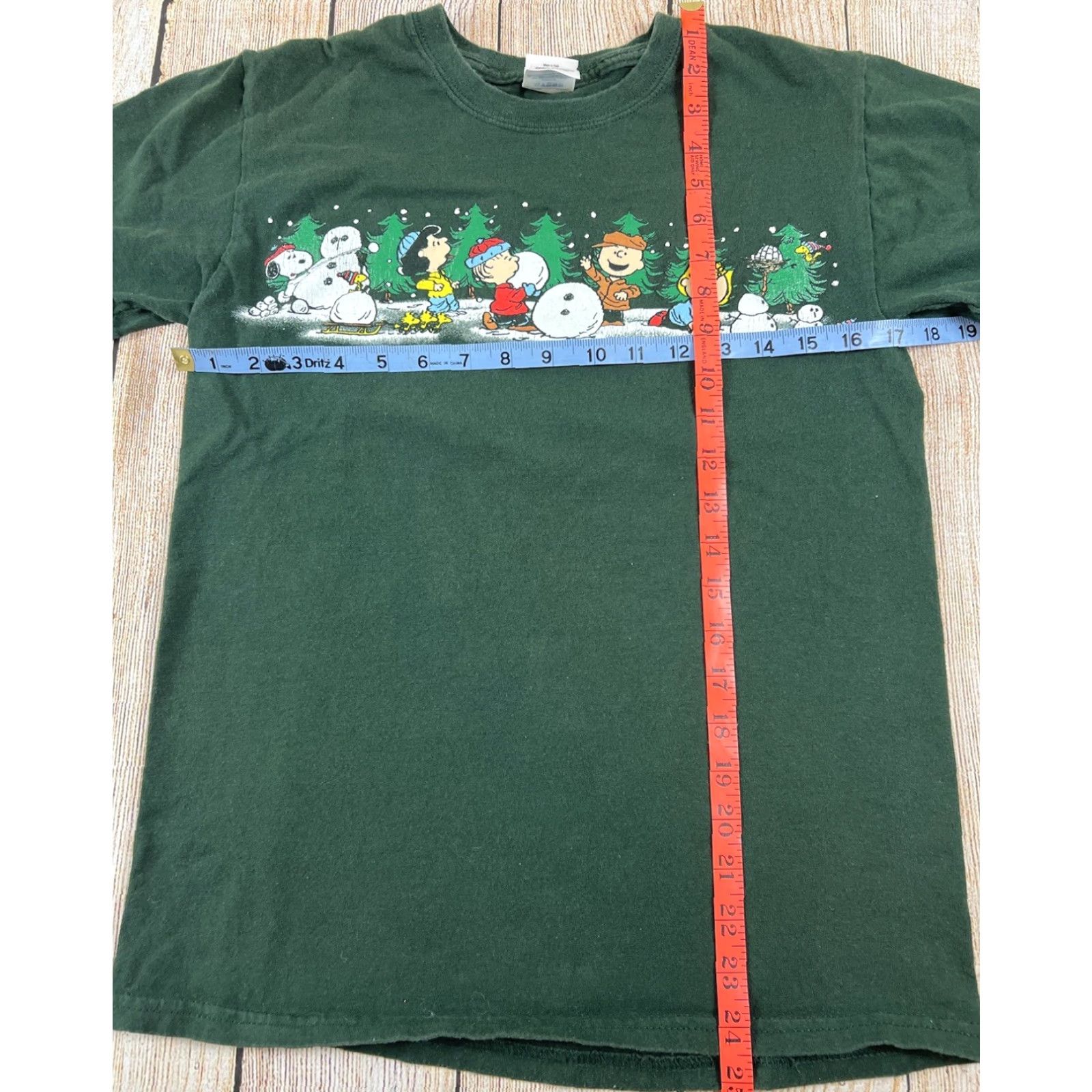 Peanuts VINTAGE Peanuts Charlie Brown Green T-Shirt Christmas Snowman Size S Shrug? (No extra words) Size US S / EU 44-46 / 1 - 3 Thumbnail