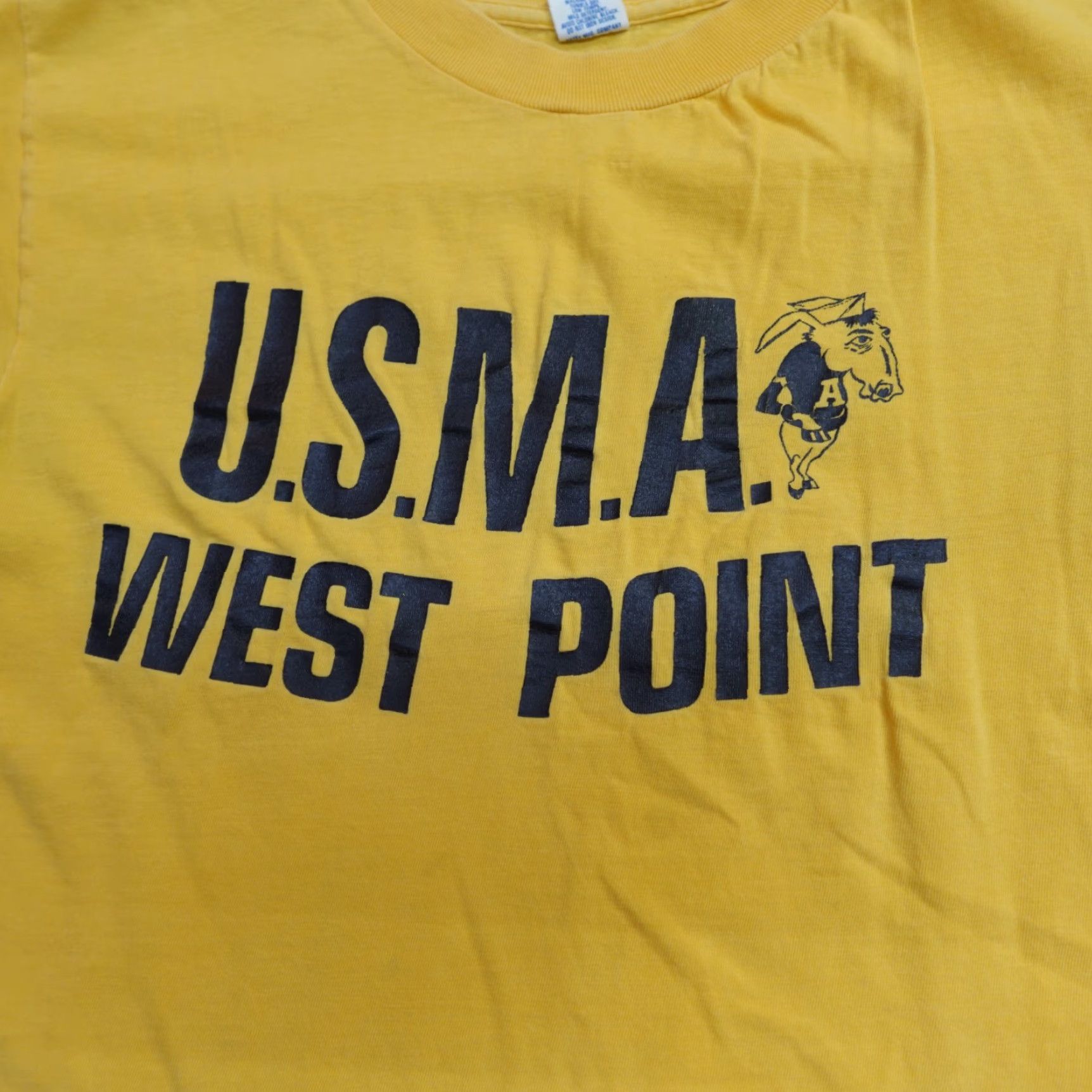 Vintage VINTAGE American Vintage Shirt XS Crew Neck Short Sleeve USA Yellow Men XS USA Made West Point Browne Artex Single Stitch Size US XS / EU 42 / 0 - 2 Thumbnail