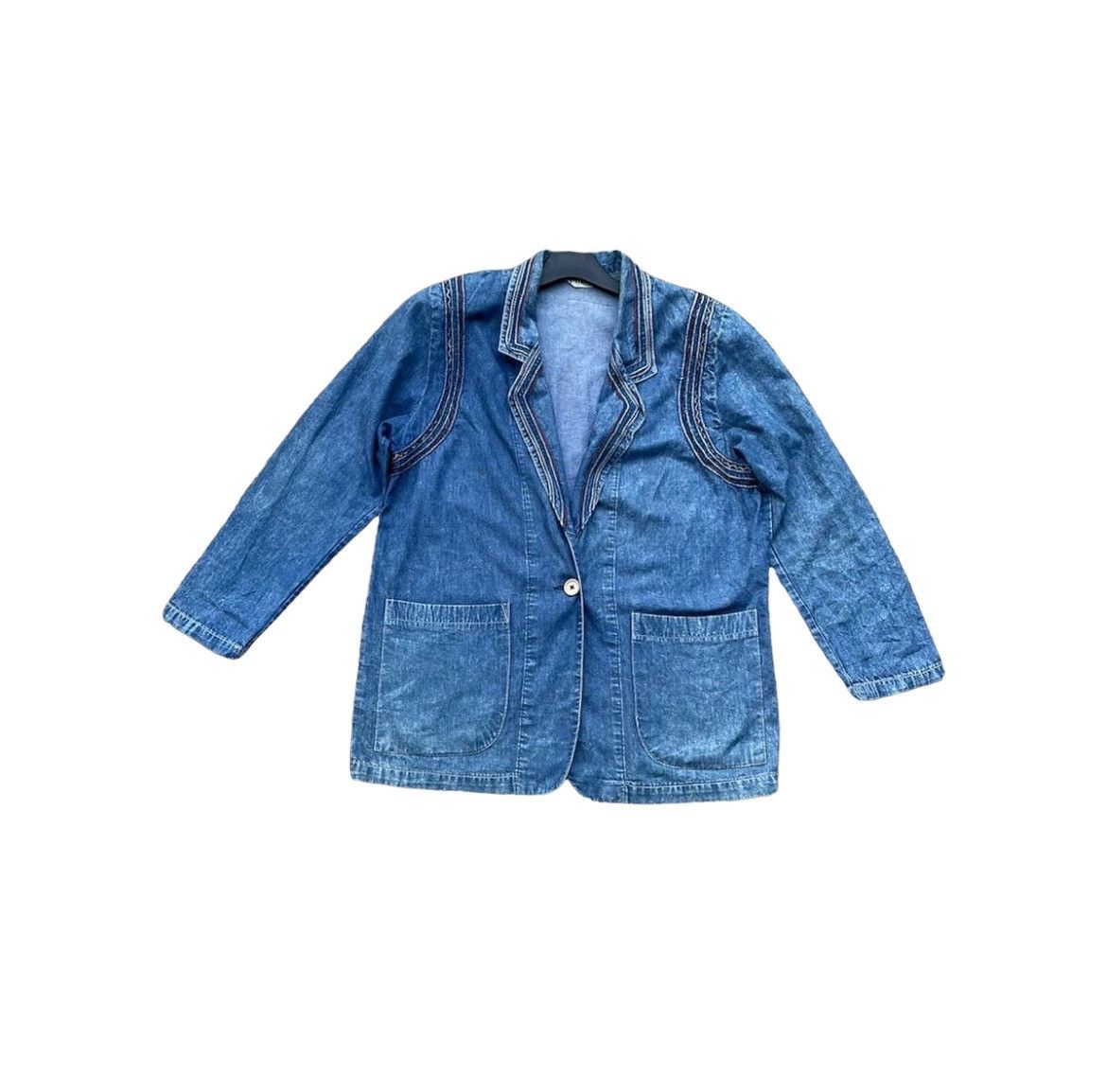 image of Jmode By Ikeda Denim Jacket in Blue, Men's (Size Large)
