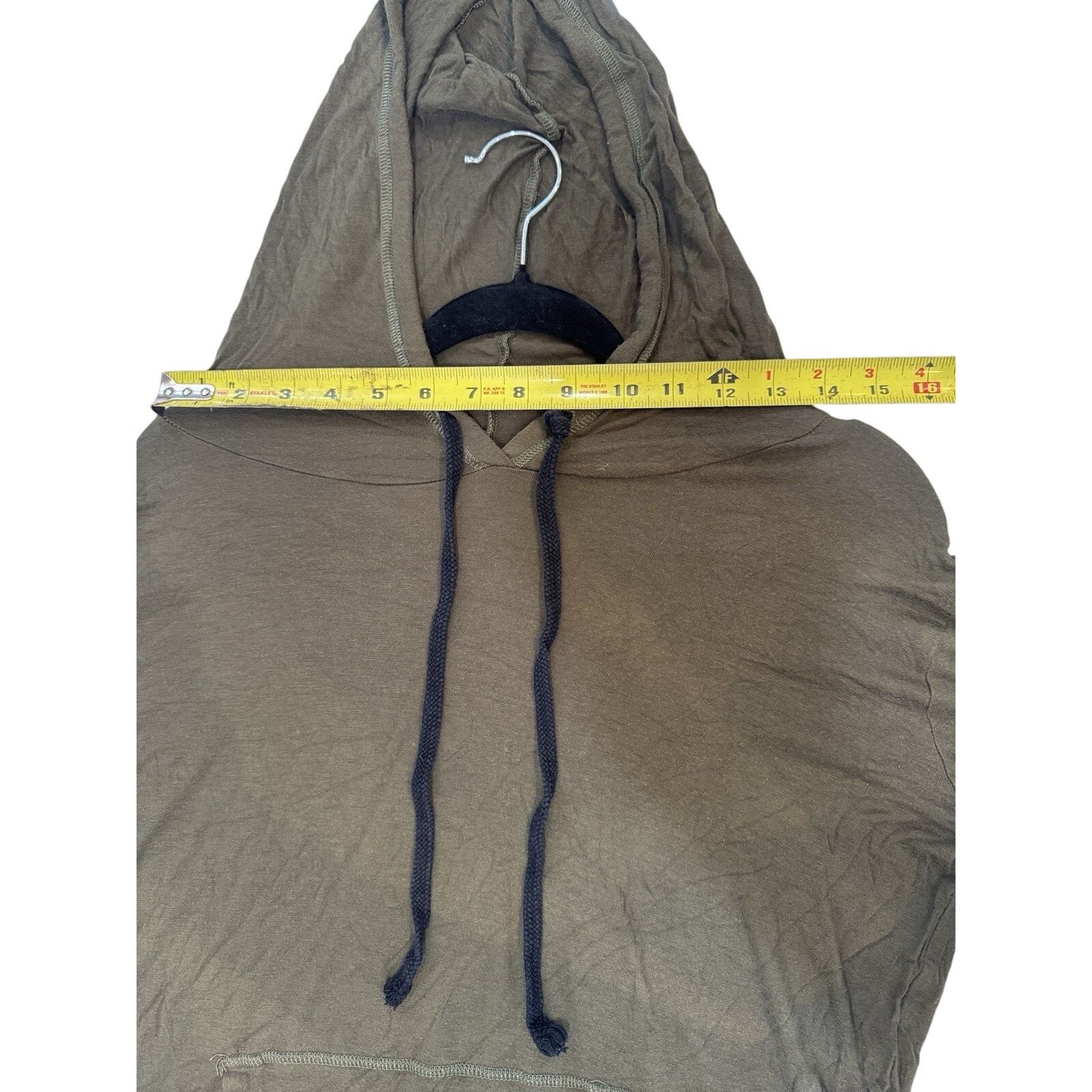 Other Hippie Chic Olive Green Lightweight Hoodie Top Womens Medium Size M / US 6-8 / IT 42-44 - 5 Thumbnail
