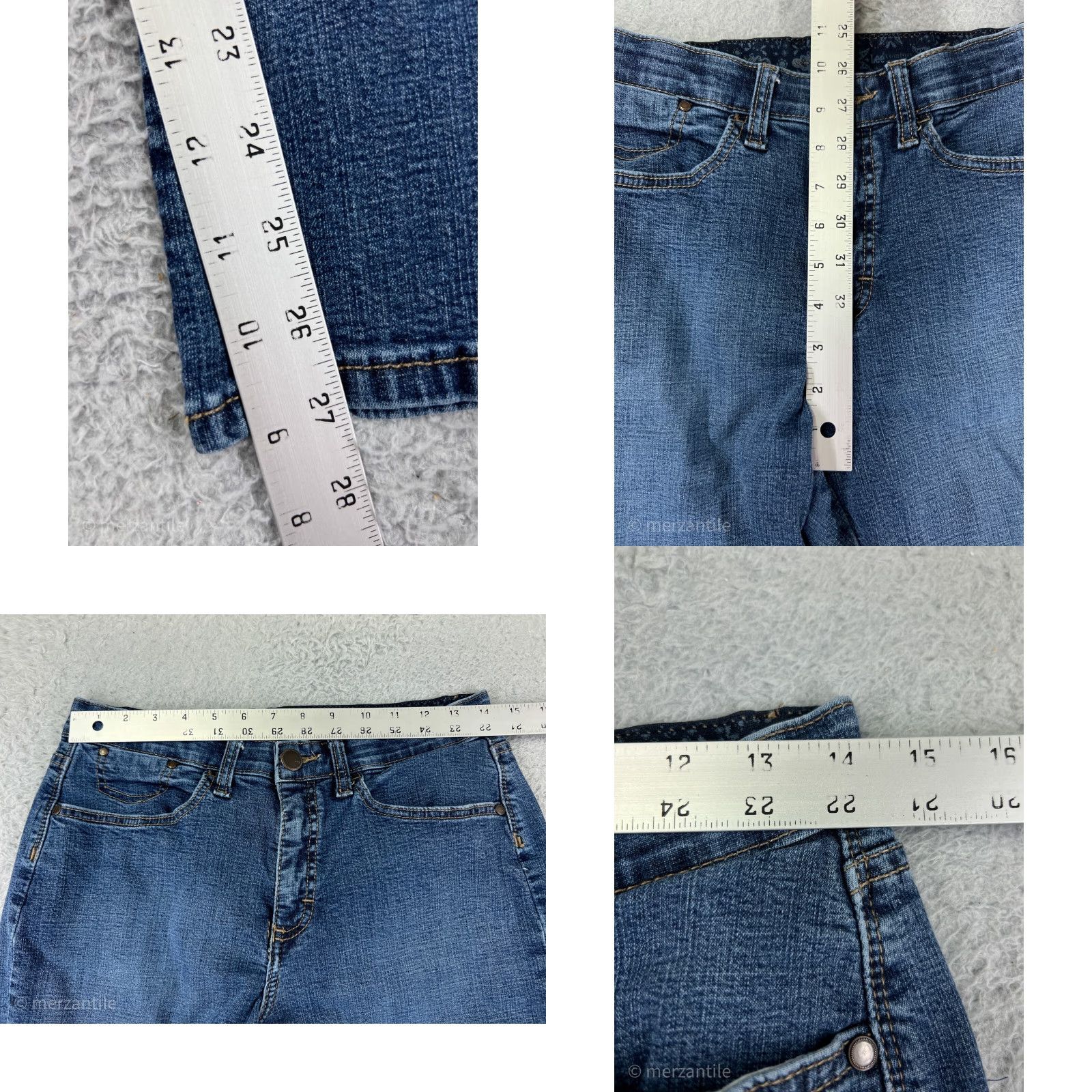 Lee Lee Jeans Womens 10P Mid Rise Blue Denim Bootcut Stretch Cotton Western Size 32" / US 10 / IT 46 - 9 Thumbnail