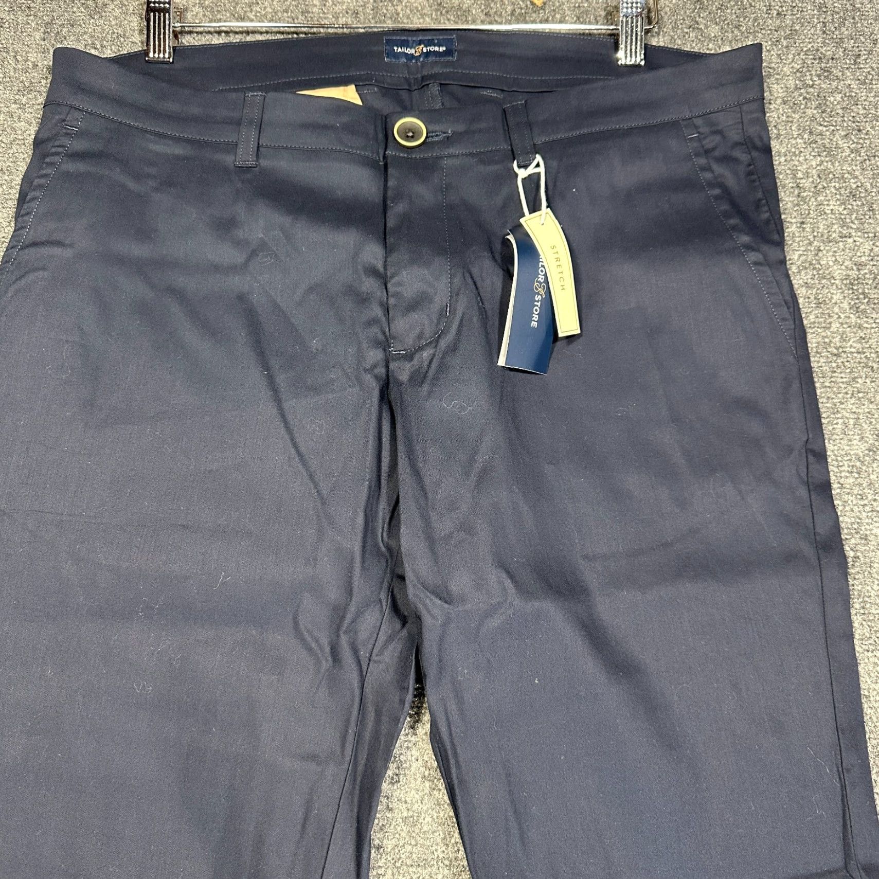 Vintage Tailor Store Pants Mens 36 Blue Cotton Stretch Chino Pockets Straight Leg NEW Size US 36 / EU 52 - 3 Thumbnail