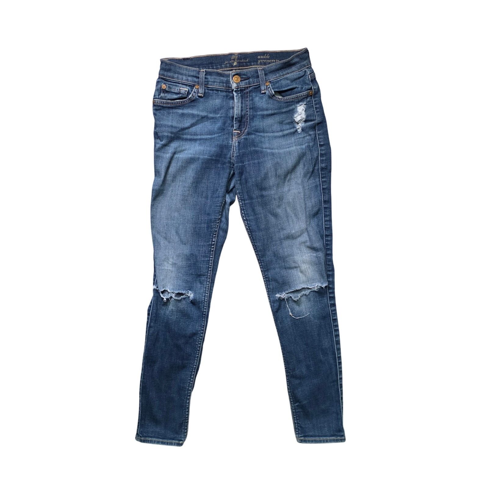 7 For All Mankind 7 For All Mankind Skinny Jeans Women’s 25 Distressed Size 25" / US 0 / IT 36 - 1 Thumbnail