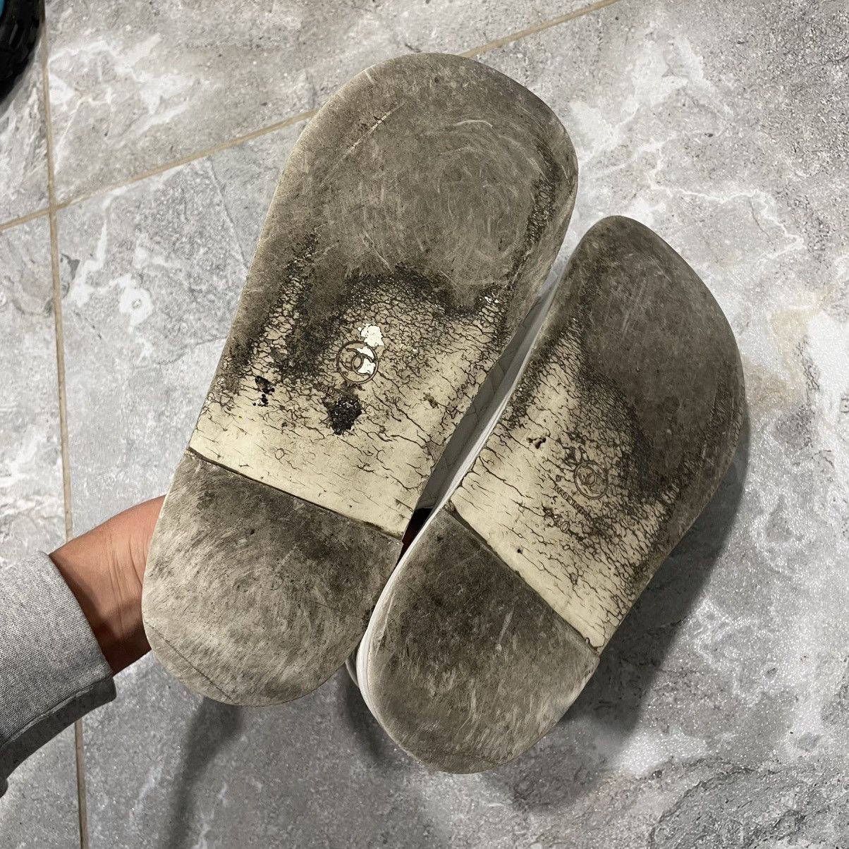 Vintage Chanel Dad Sandals slip on shoes old luxury flats mules Size US 10 / IT 40 - 10 Thumbnail