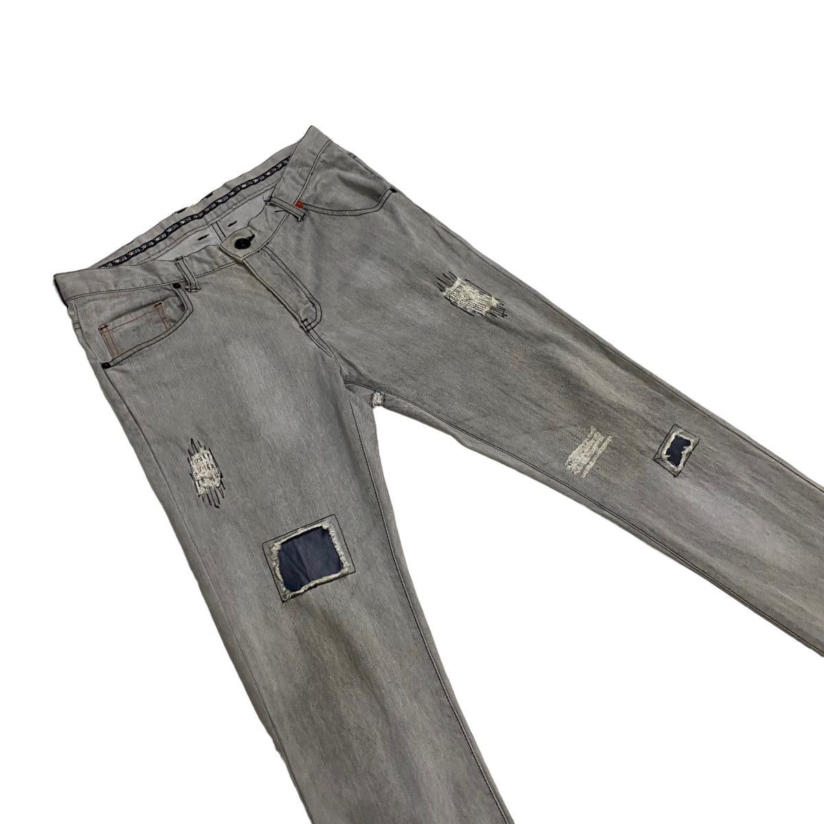 Japanese Brand Distressed Patchwork JPPEG stretcable denim Size US 33 - 3 Thumbnail