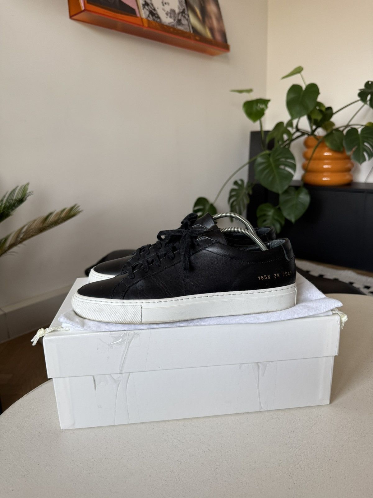 Common Projects Common Projects Achilles Low Black Luxury Leather Sneakers Size US 6.5 / EU 39-40 - 3 Thumbnail