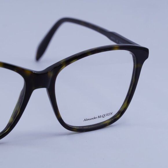 Alexander McQueen Alexander McQueen AM0191O 002 Eyeglasses Havana 54mm Square Size ONE SIZE - 2 Thumbnail