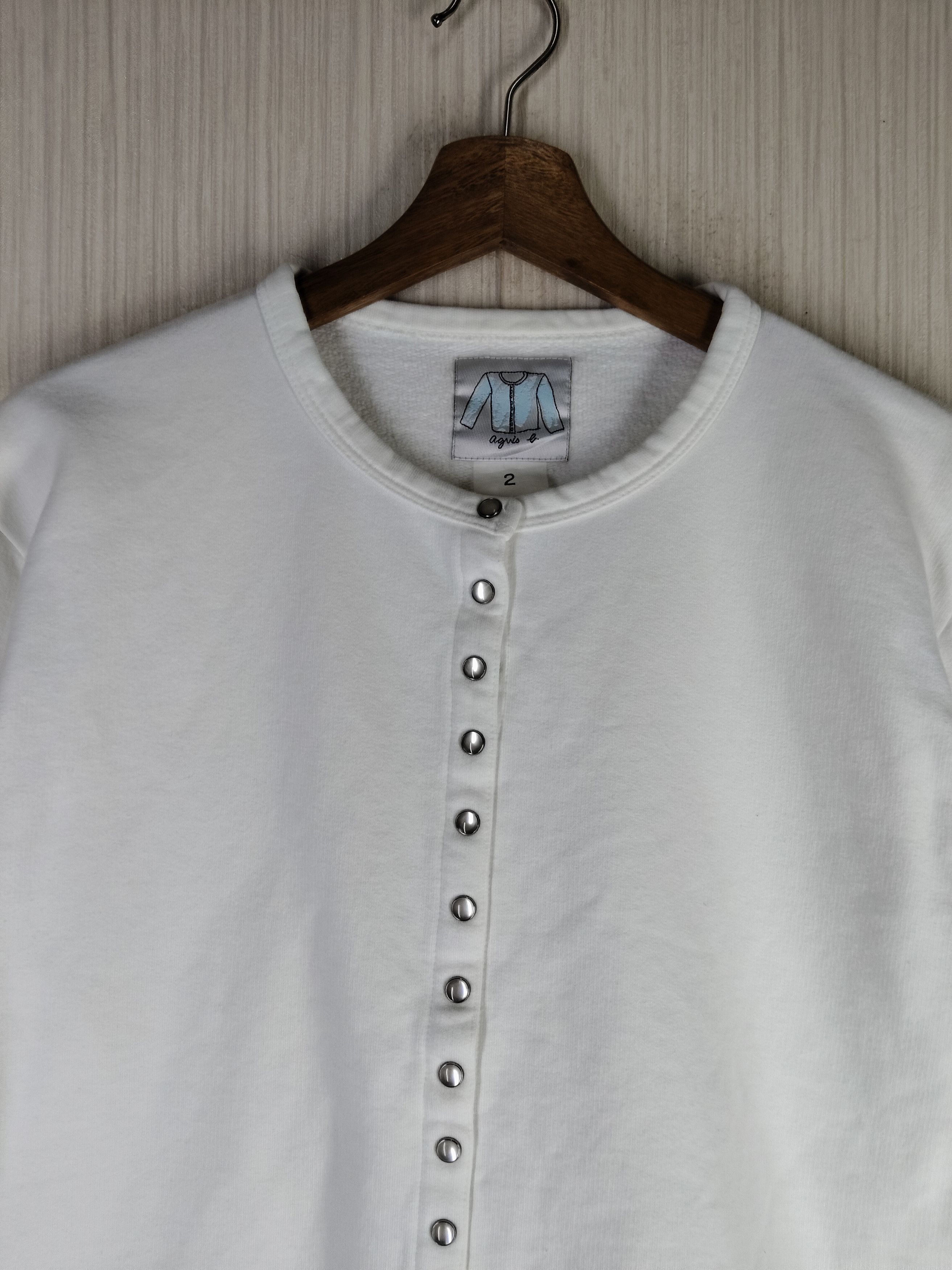 agnes b. Vintage Agnes B. Cropped Snap Button Cardigan Size US M / EU 48-50 / 2 - 2 Thumbnail