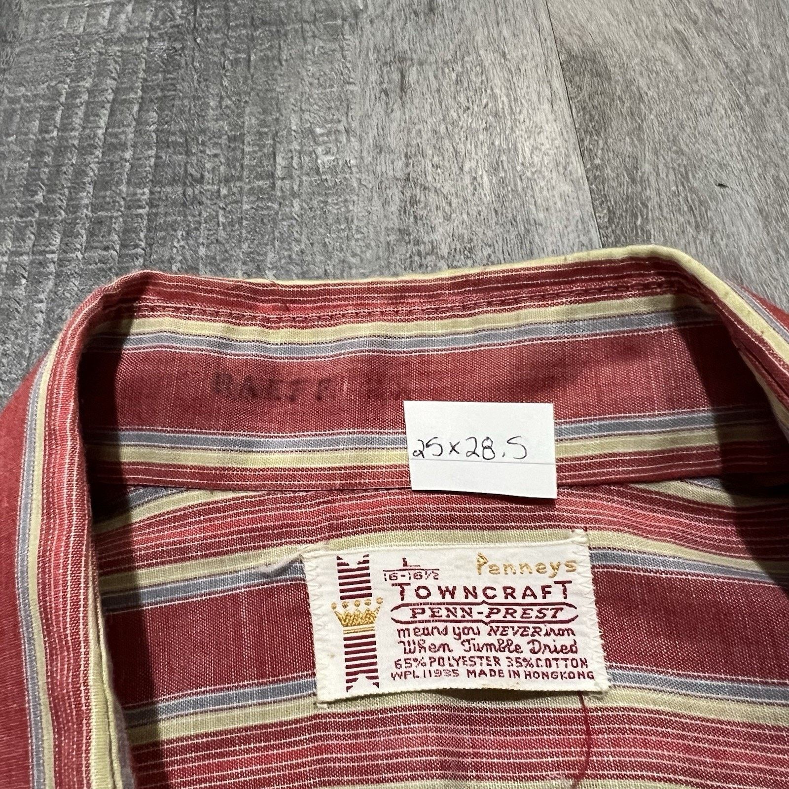 Towncraft VTG 50s 60s Pennys Red Multicolor Striped Button Shirt L Size US L / EU 52-54 / 3 - 5 Thumbnail