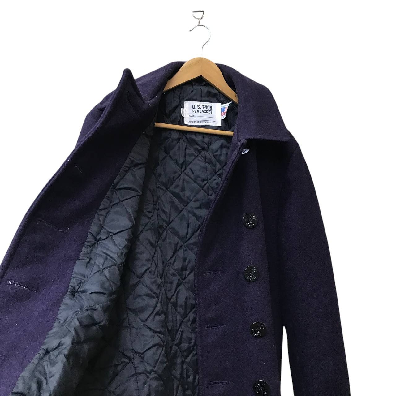 Schott VINTAGE SCHOTT US 70N PEACOAT PURPLE DOUBLE BREASTED Size US M / EU 48-50 / 2 - 8 Thumbnail