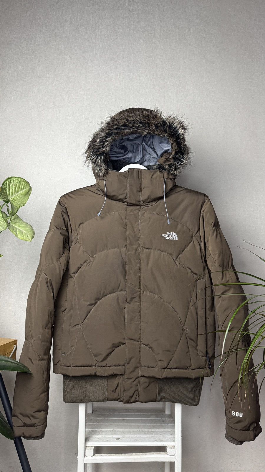 The North Face 600 Fur Down Puffer Bomber Jacket SKIMS vibe
