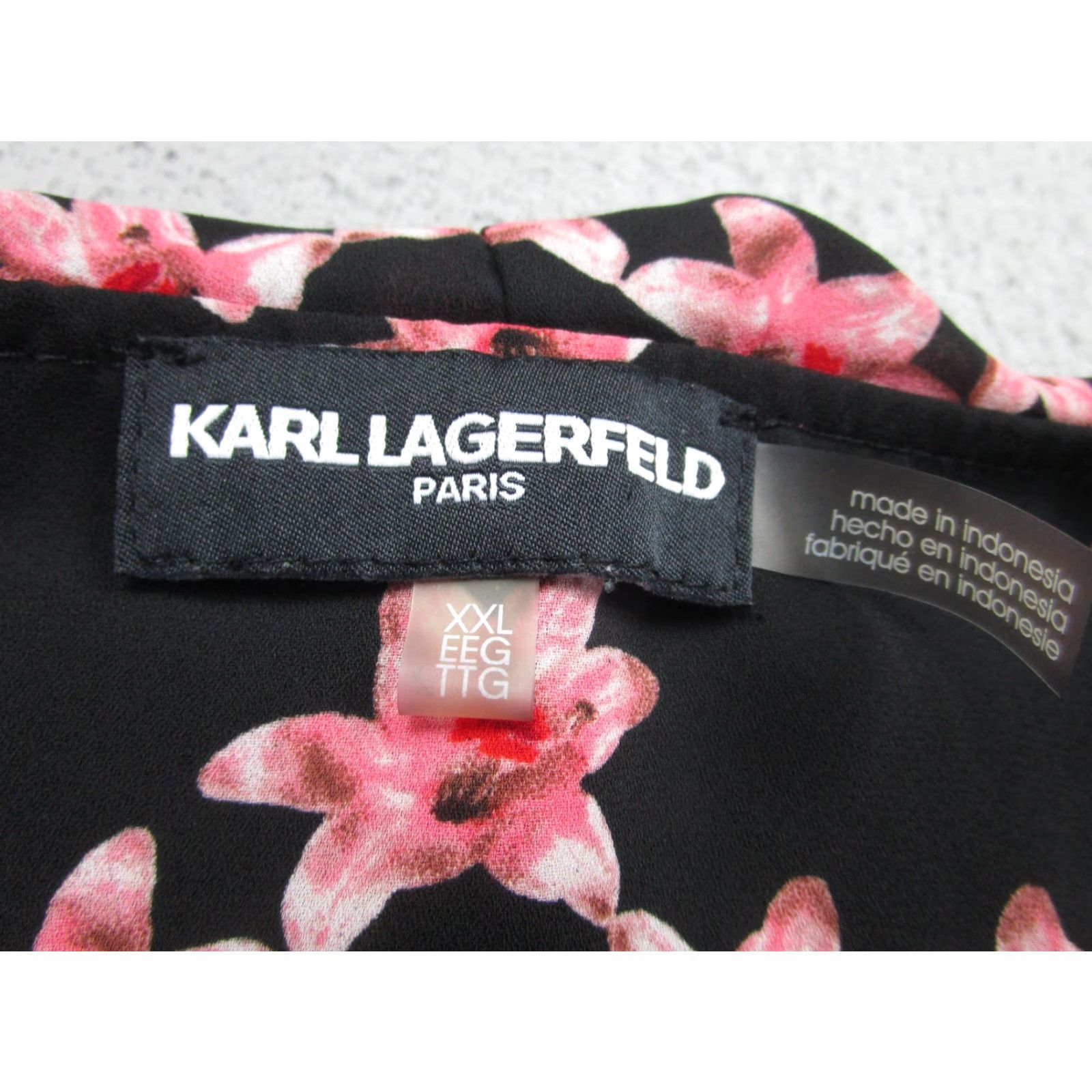 Karl Lagerfeld Karl Lagerfeld Paris Blouse XXL Black Floral Ruffle Sleeveless Peplum Womens Size XXL / US 16-18 / IT 52-54 - 5 Thumbnail