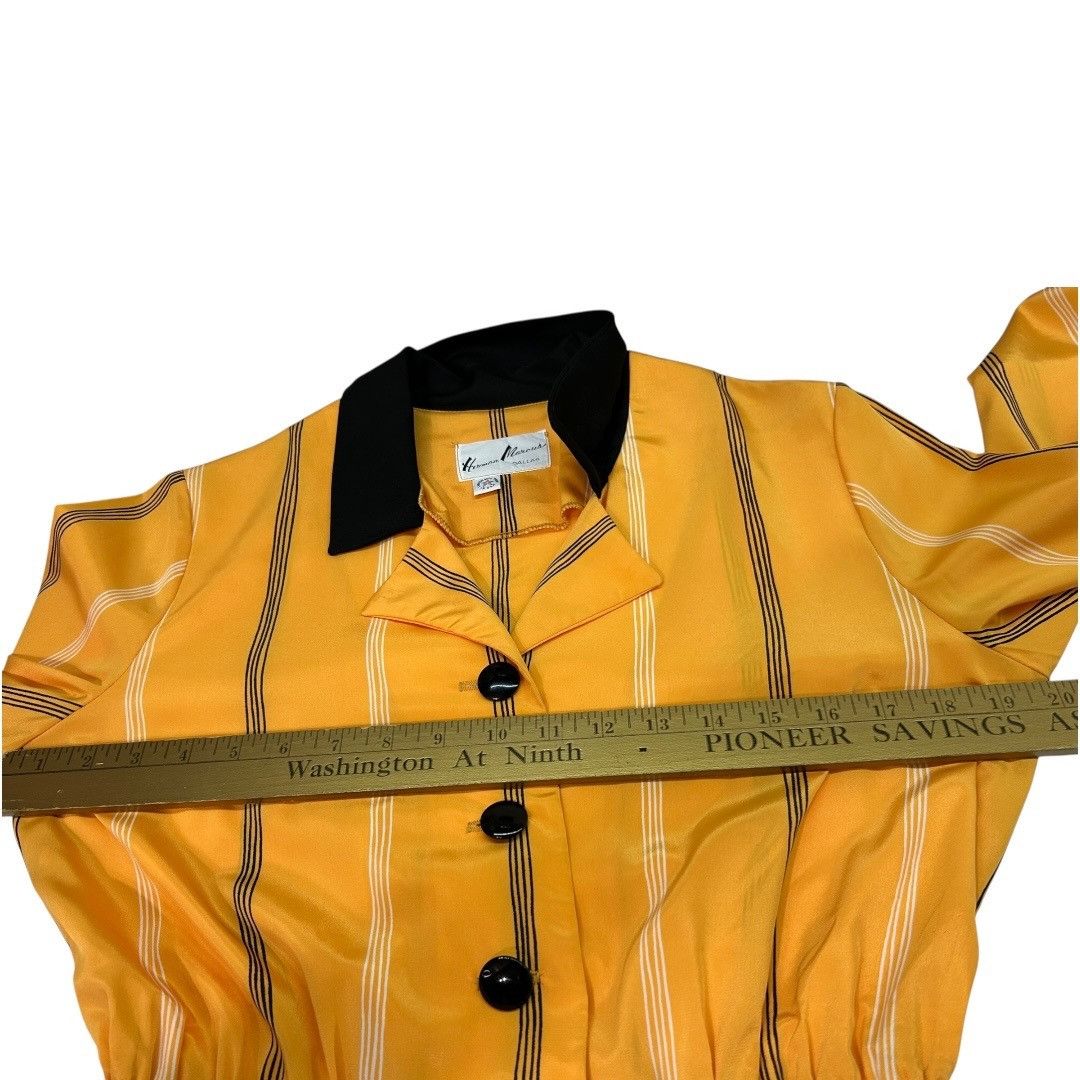 Other Vintage Herman Marcus Yellow Striped Long-Sleeve Dress & Bel Size M / US 6-8 / IT 42-44 - 12 Thumbnail