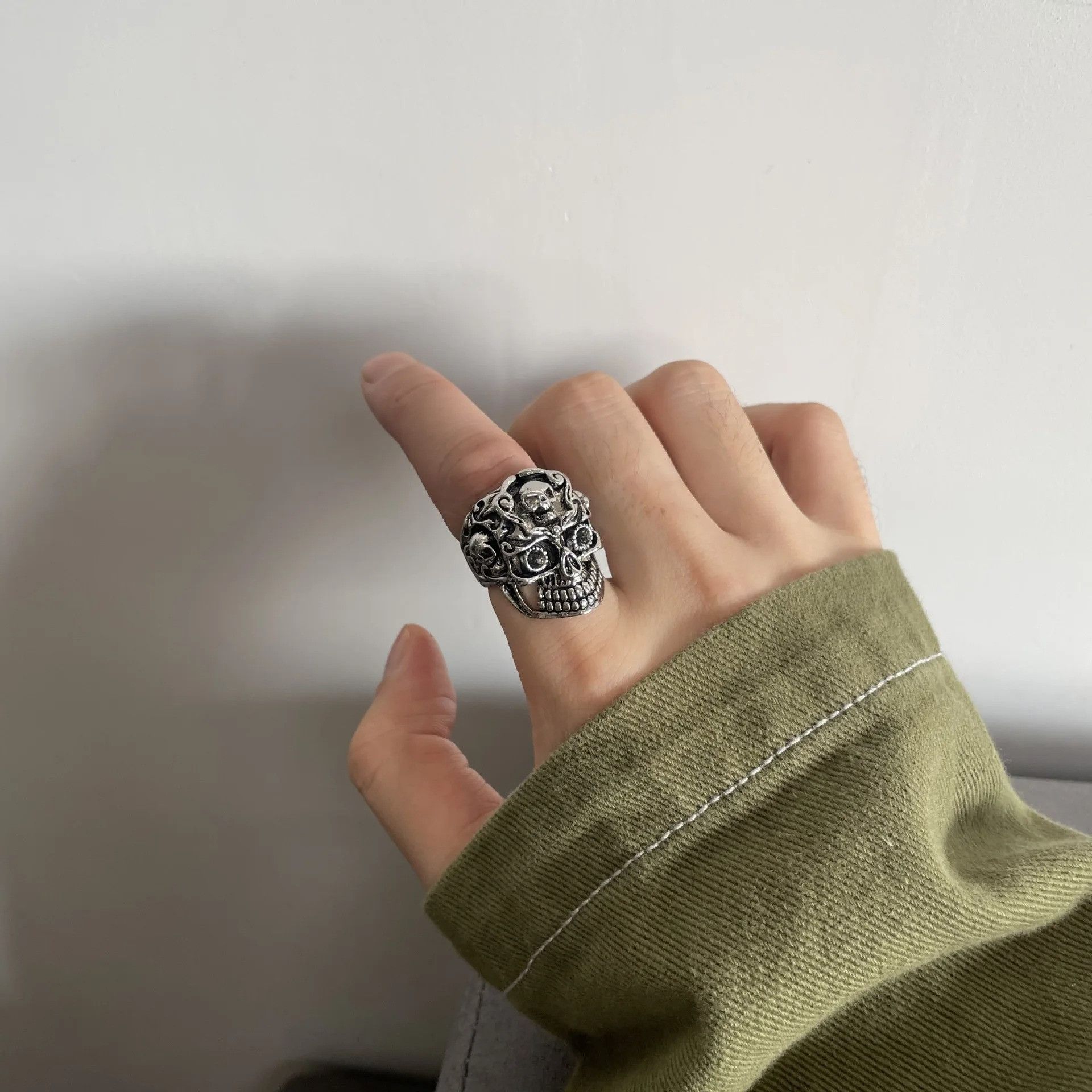 Japanese Brand Retro Skull Ring Size ONE SIZE - 4 Thumbnail