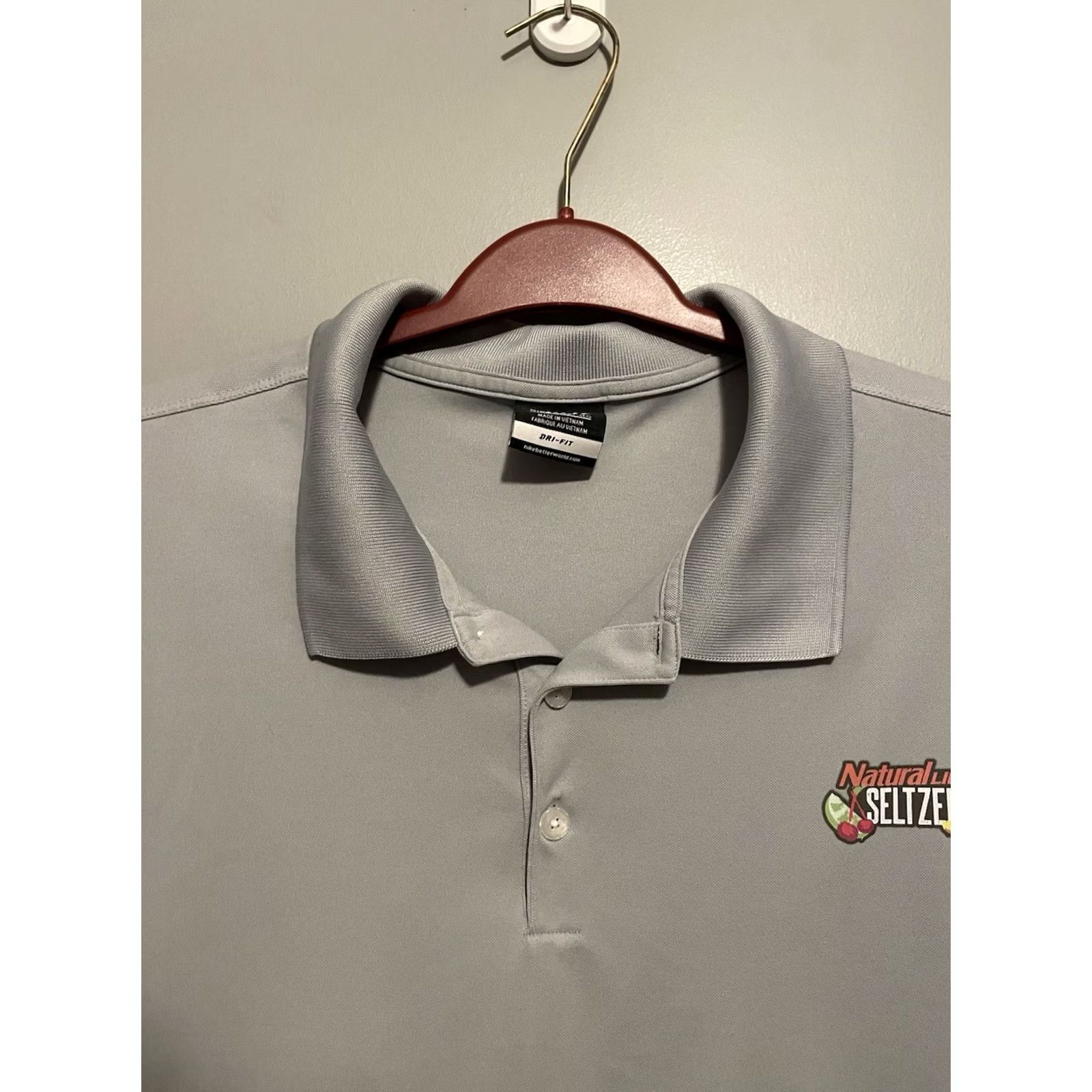 Nike Nike Golf Polo Shirt Men's 3XL Grey Embroidered, Short Sleeve, Solid, Nature Theme Size US XXL / EU 58 / 5 - 2 Thumbnail