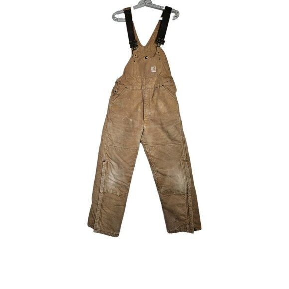 Carhartt Carhartt Quilted Lined Canvas Bib Overalls \ Size US 34 / EU 50 - 1 Thumbnail