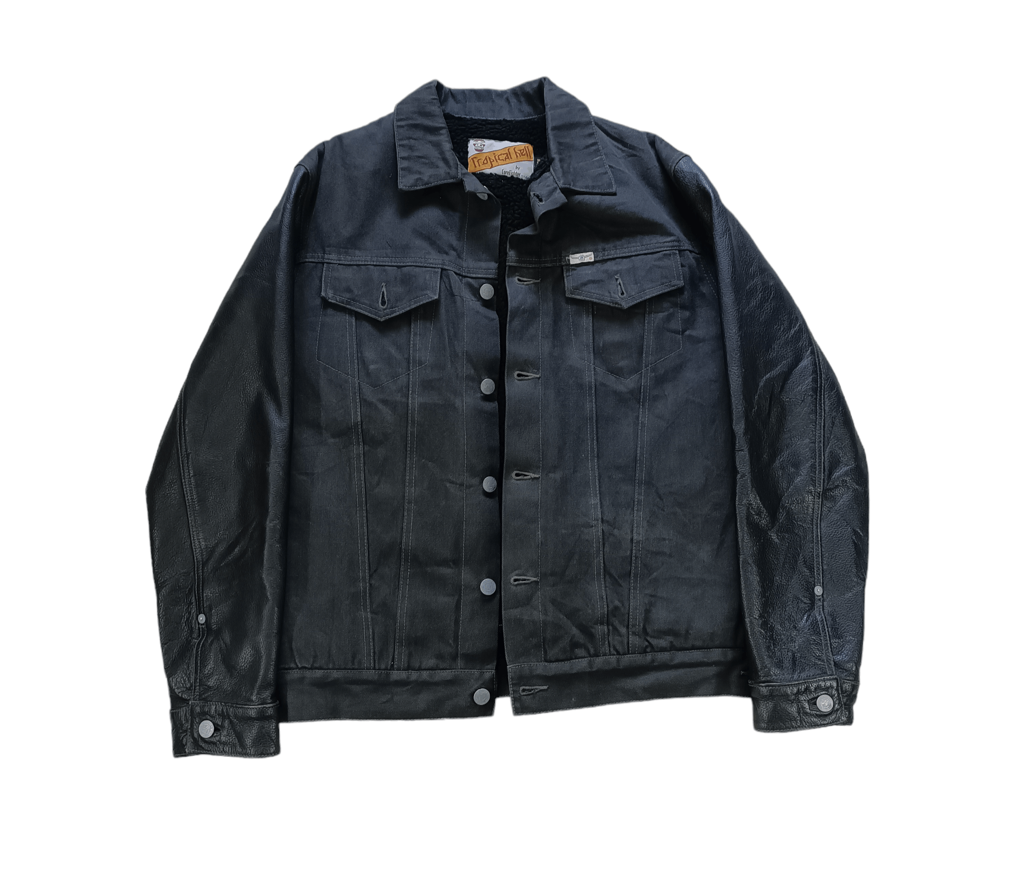 Other TROPICAL HELL By CoreFighter Leather Sleeves Trucker Jacket Size US L / EU 52-54 / 3 - 3 Thumbnail