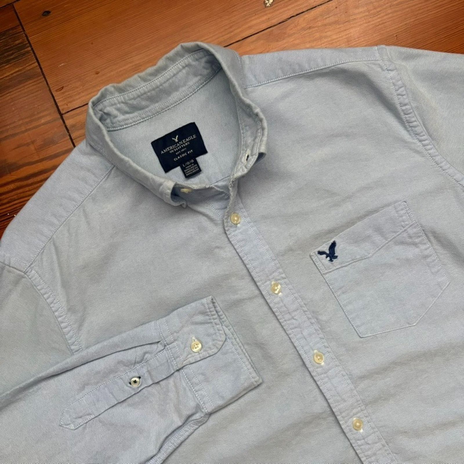 American Eagle Outfitters American Eagle Oxford Button Up Shirt Men's Size L Y2K Size US L / EU 52-54 / 3 - 1 Thumbnail