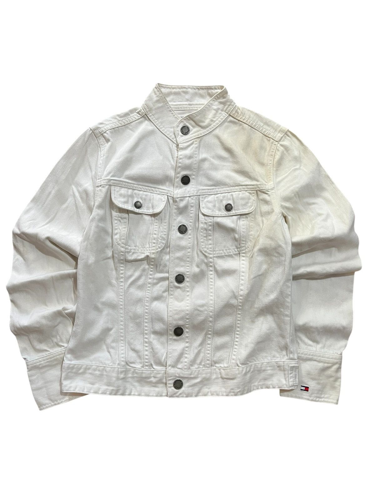 Tommy Hilfiger 1990s Tommy Hilfiger White Jeans Jacket Size S / US 4 / IT 40 - 1 Thumbnail