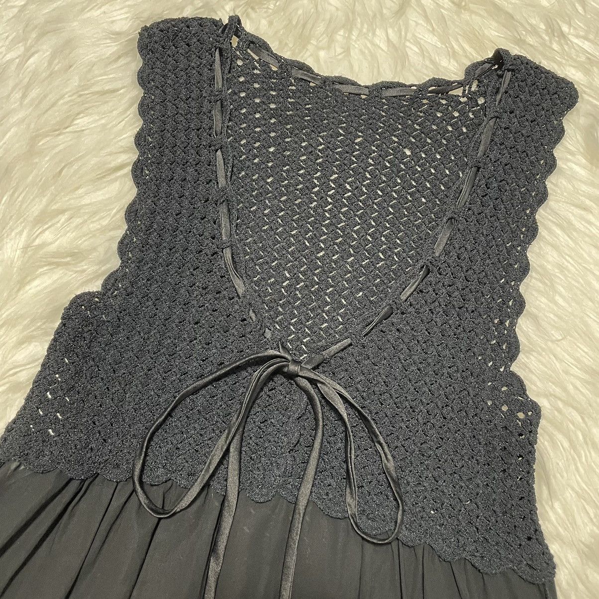 Dolce & Gabbana Dolce&Gabbana Ribbon Lace See-through Tunic Dress 40 Black Size S / US 4 / IT 40 - 6 Thumbnail