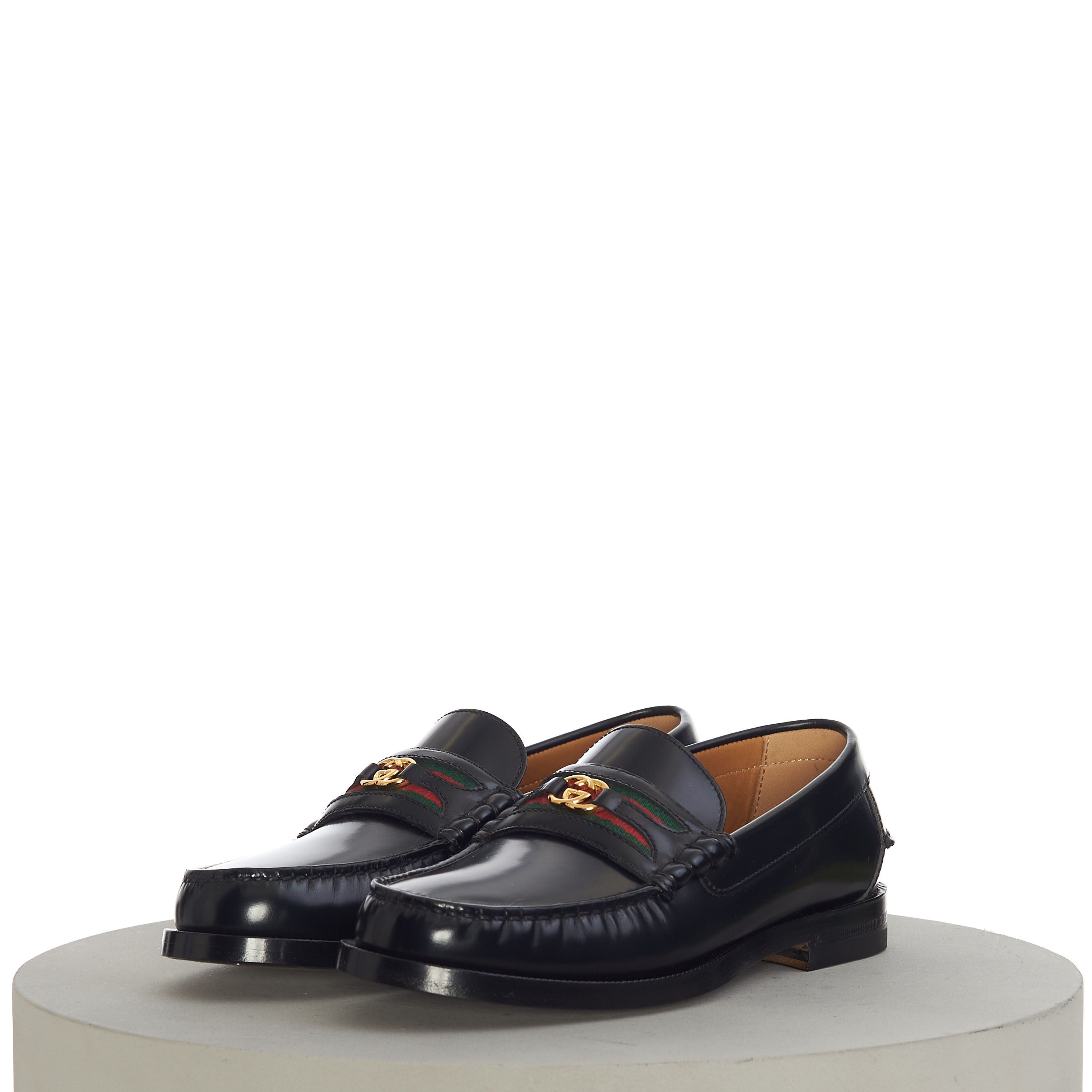 Gucci Men's Loafer With Double G In Black Leather Size US 6.5 / EU 39-40 - 4 Thumbnail