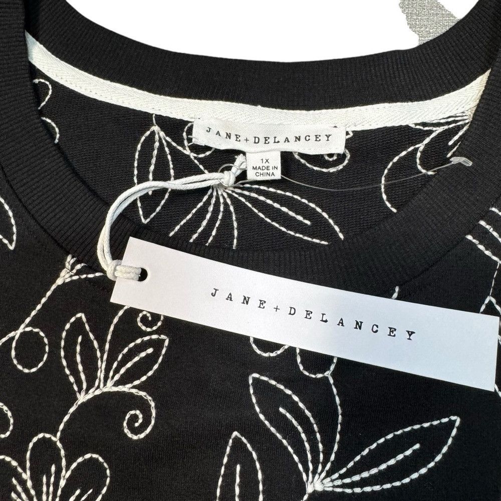 Other NWT New Jane And Delancey Black Floral Embroidery Puff Shor Size XL / US 12-14 / IT 48-50 - 7 Thumbnail