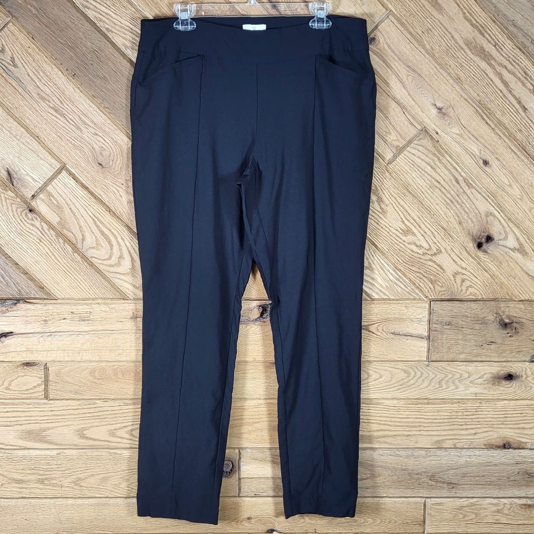 Vintage Chico's Chicos So Slimming Black Pants Size 10 Regular Pull On Pockets Womens Slim Ankle Size 32" / US 10 / IT 46 - 2 Thumbnail