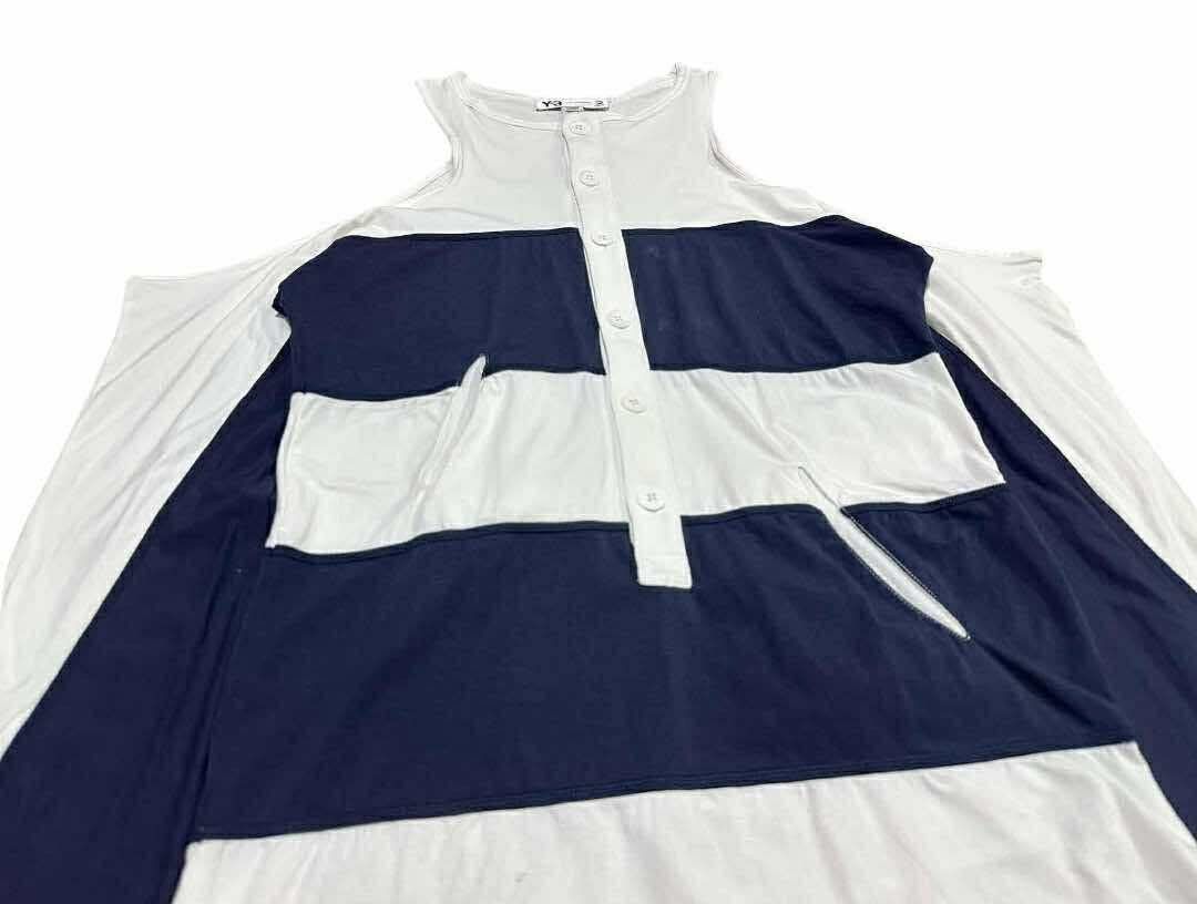 Y-3 🔥Rare Yohji Yamamoto Y-3 Open Shoulder Striped Shirt Size US S / EU 44-46 / 1 - 3 Thumbnail
