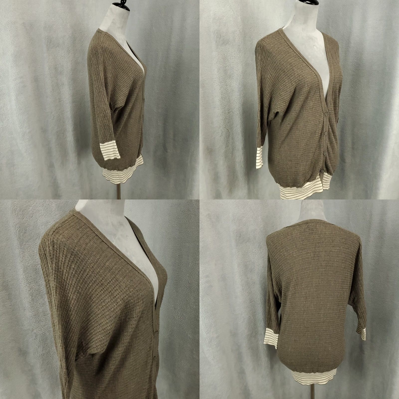 Eileen Fisher VINTAGE or not; original says No, so: Eileen Fisher Cardigan Womens Size Small Gray Brown Button Up Breathable Cardigan Womens Small Brown Breathable Size S / US 4 / IT 40 - 8 Thumbnail
