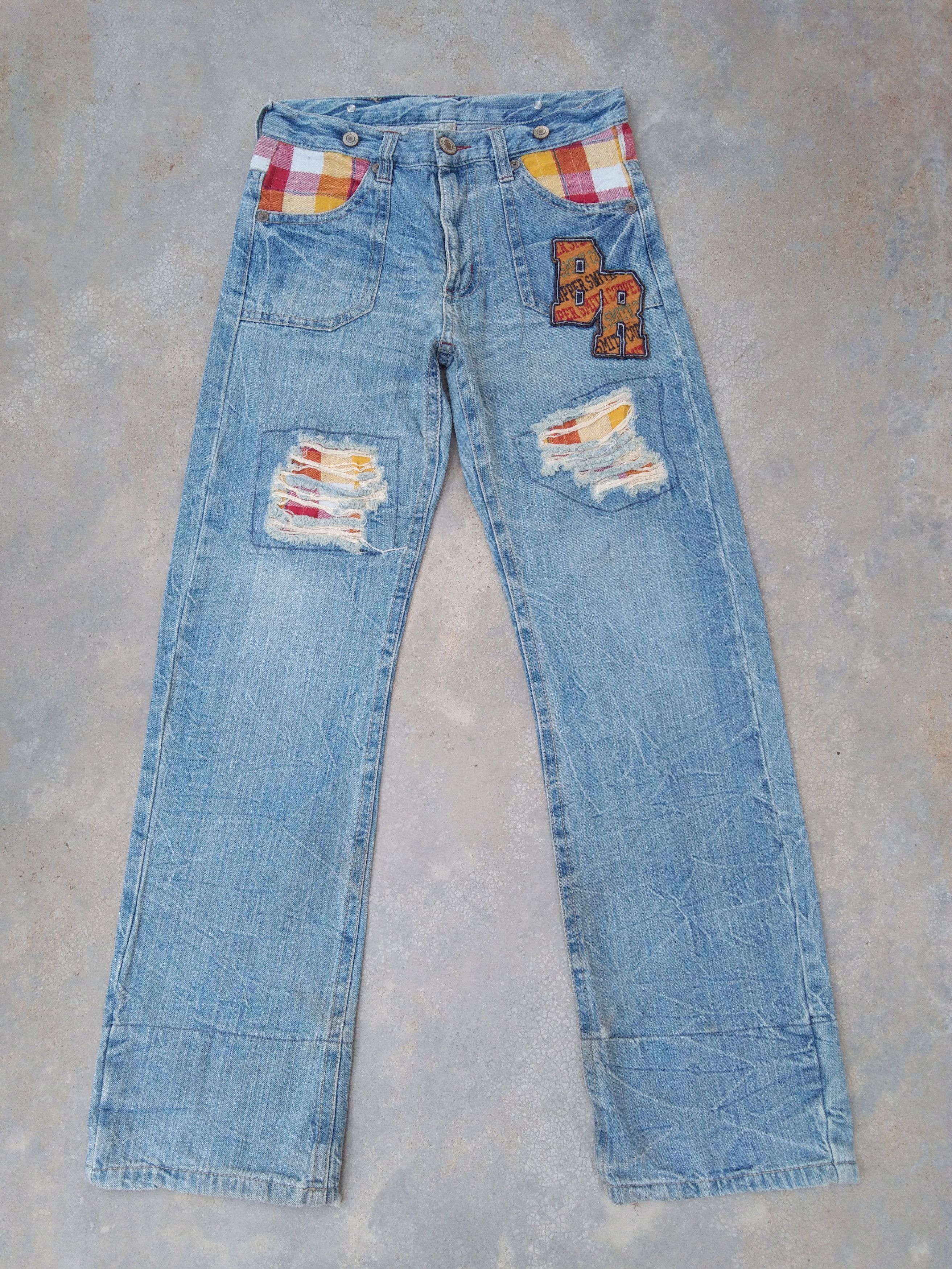 Japanese Brand × Jean × Vintage Vintage Distressed Japanese Retro Punk Jeans 29x30 Size US 29 - 1 Thumbnail