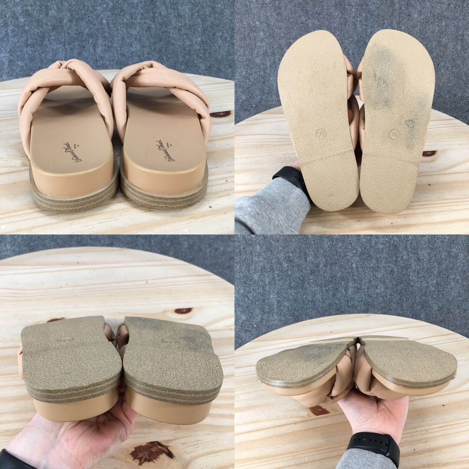 Vintage Universal Thread Sandals Slide Cosette Beige Womens 7.5 Casual Slip On Knotted Flat Summer Shoes Womens Size US 8 / IT 38 - 9 Thumbnail