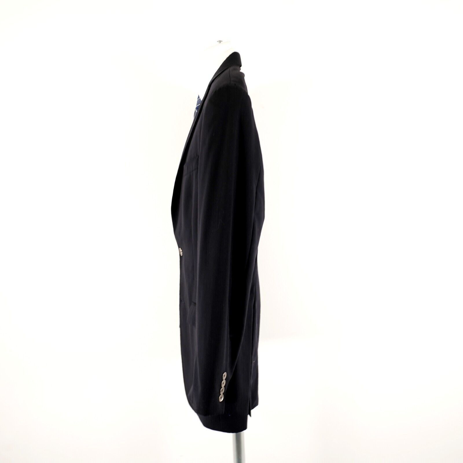 Calvin Klein Calvin Klein Wool Navy Blue 38L 2 Silver Button Blazer Or Sl Size 38L - 4 Thumbnail
