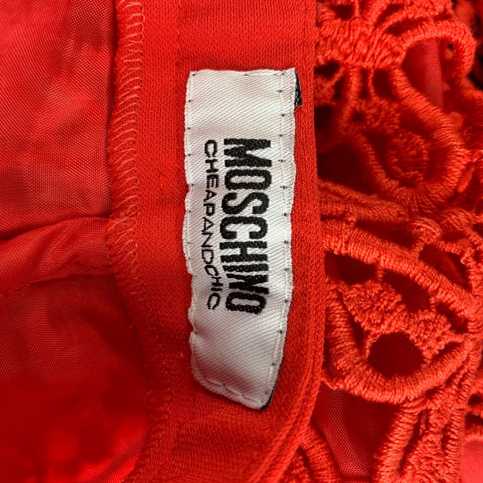 Moschino Orange Coral Triacetate Blend Guipure Lace Slim Dress Pants Size 28" / US 6 / IT 42 - 3 Thumbnail