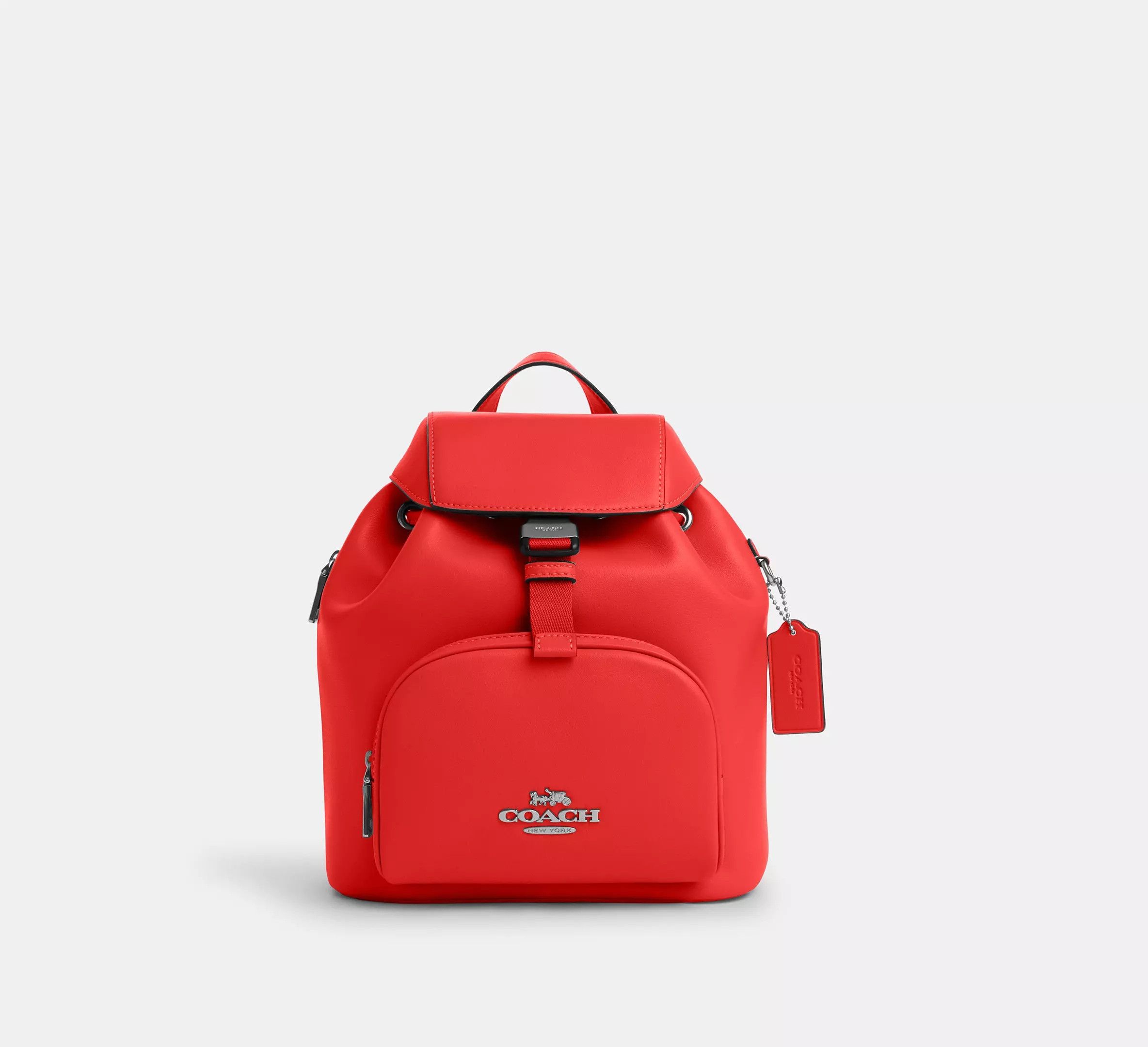 image of NWT Coach Pace Backpack Cr100 in Silver/Miami Red, Women's