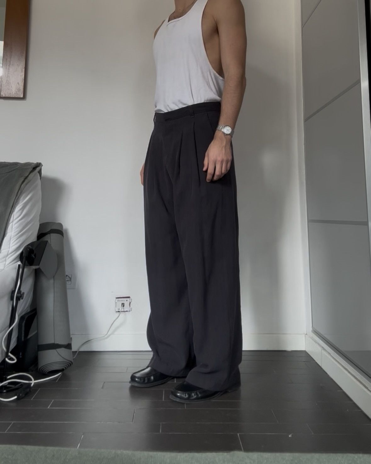 Japanese Brand Japanese Silk-Linen Pleated Wide-Leg Loose Straight Trousers Size US 32 / EU 48 - 2 Thumbnail