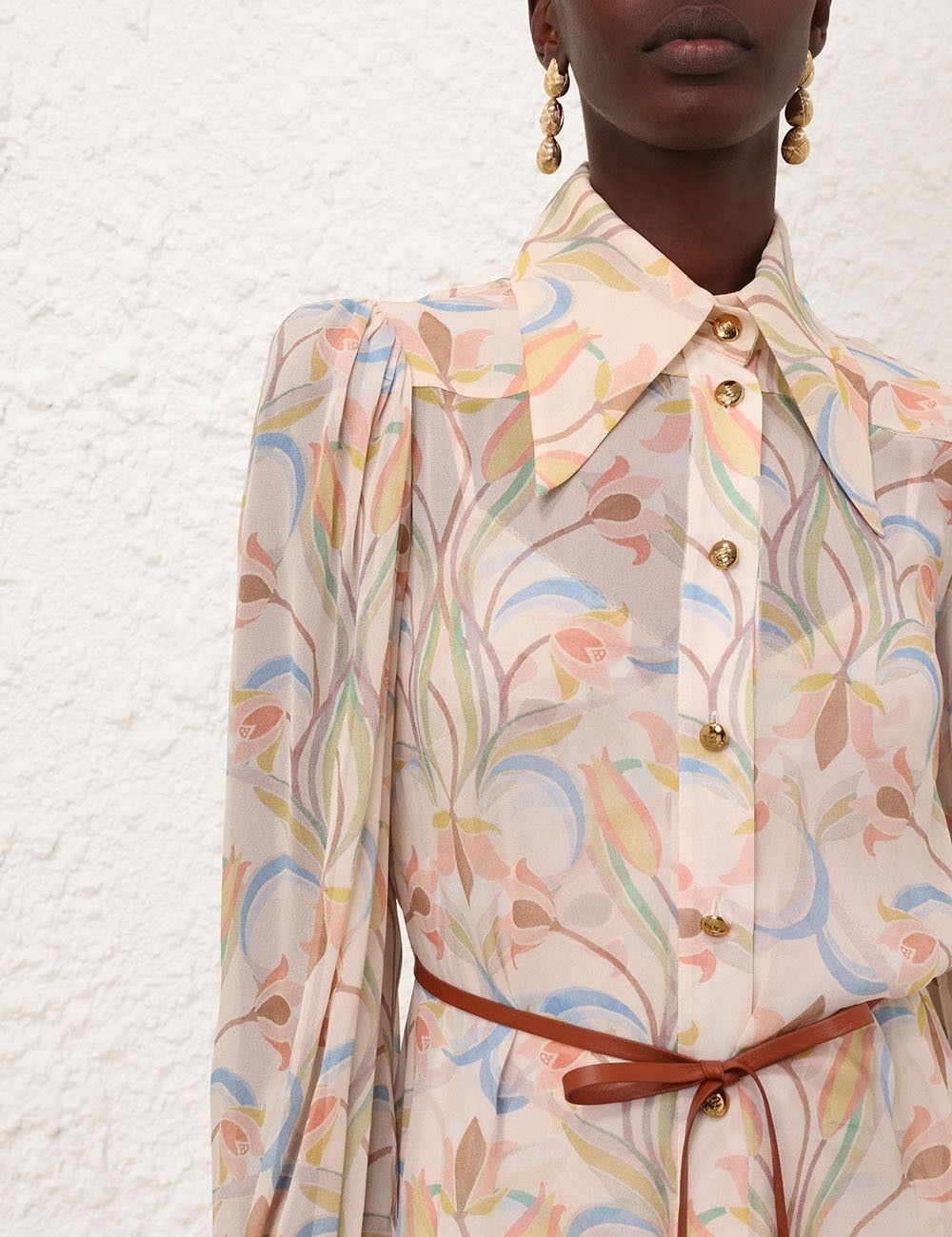 Zimmermann oc11z0825 Pavilion Midi Tunic Dress in Multicolor Size L / US 10 / IT 46 - 5 Thumbnail