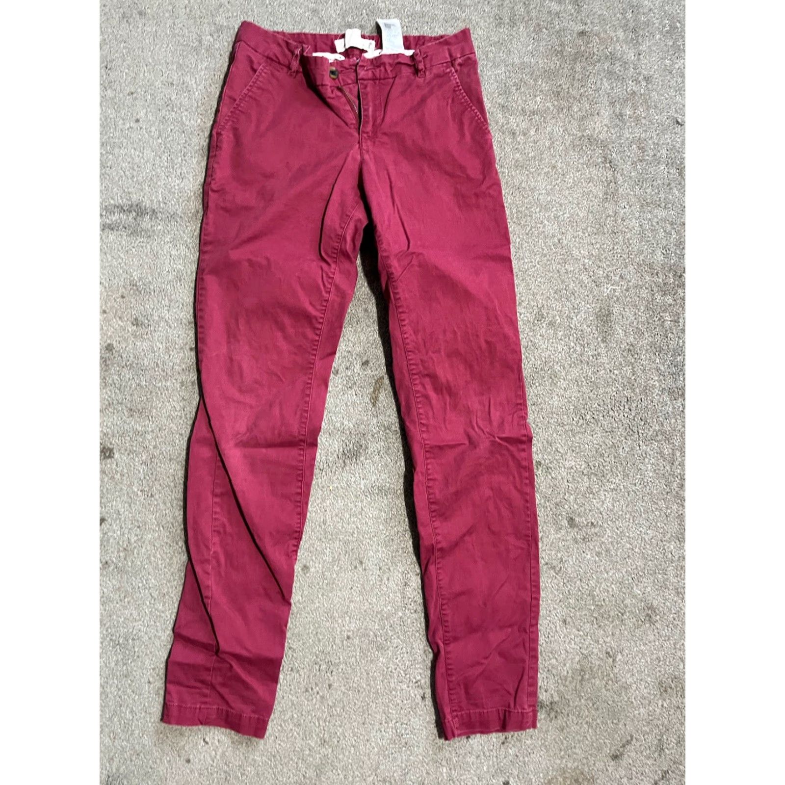H&M H&M Womens Pants Chino Style Skinny Leg 4 Pocket Maroon Red Button Zipper Pockets Casual Vintage No Size 27" / US 4 / IT 40 - 2 Thumbnail