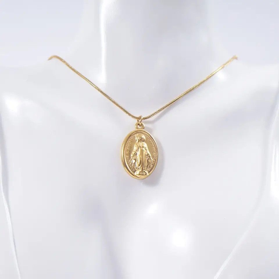 Jewelry Virgin Maria Necklace Stainless Steel Size ONE SIZE - 3 Thumbnail