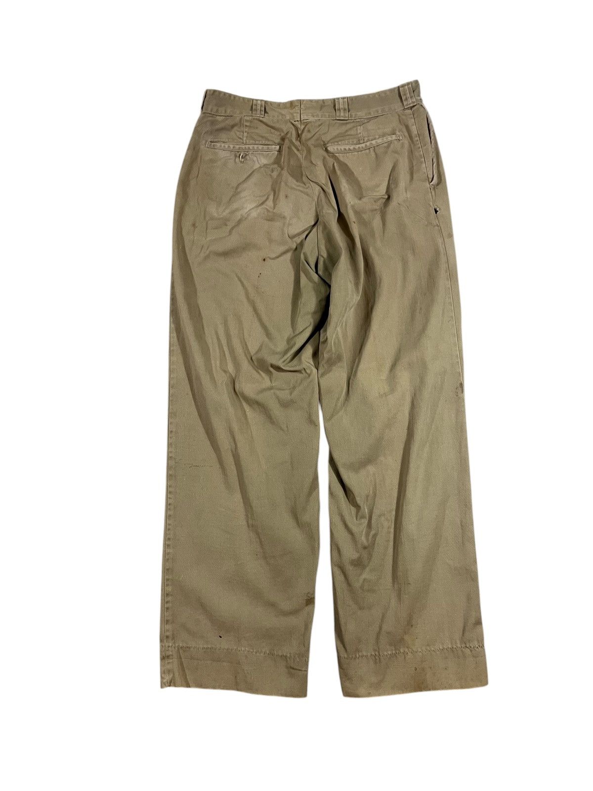 Vintage Vintage 50s Cotton Khaki Pants Faded Distressed 29x28 Size US 29 - 2 Thumbnail